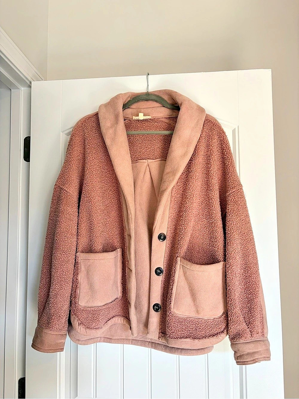 Listicle Teddy Jacket Pink Medium